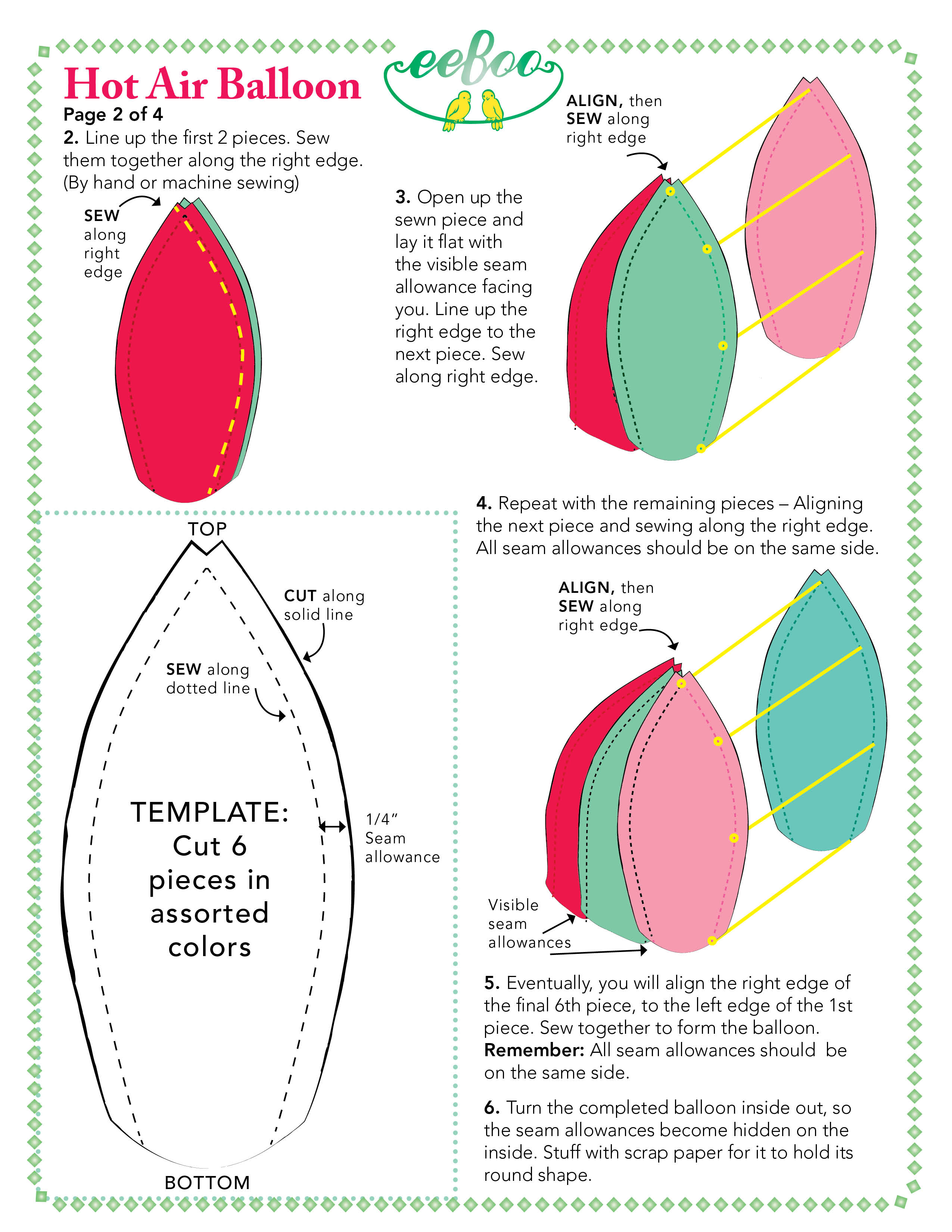 Hot Air Balloon Template 2 Balloon template, Diy hot air balloons